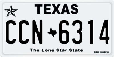 TX license plate CCN6314