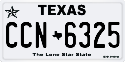 TX license plate CCN6325