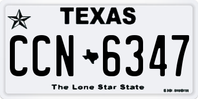 TX license plate CCN6347