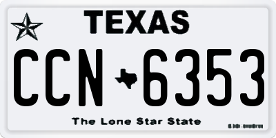 TX license plate CCN6353