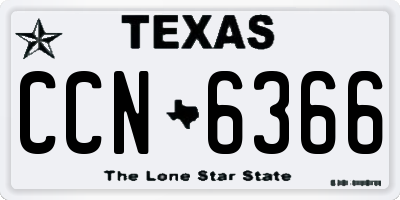 TX license plate CCN6366
