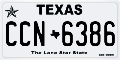TX license plate CCN6386