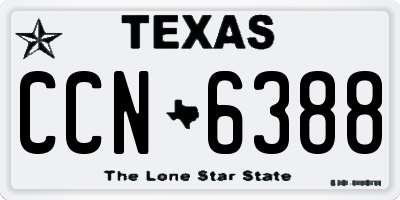 TX license plate CCN6388