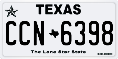 TX license plate CCN6398