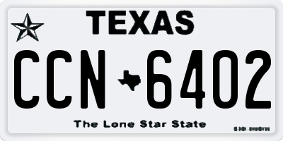 TX license plate CCN6402
