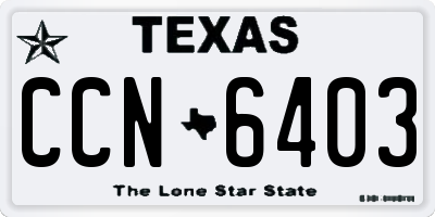 TX license plate CCN6403