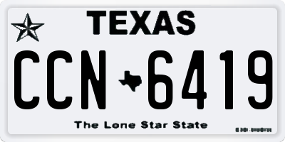 TX license plate CCN6419