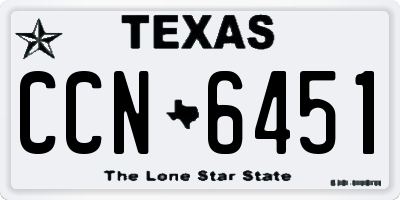 TX license plate CCN6451