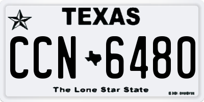 TX license plate CCN6480