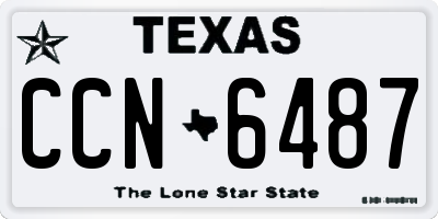 TX license plate CCN6487