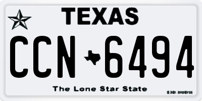 TX license plate CCN6494