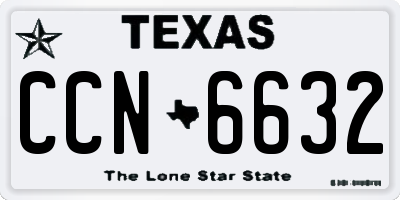 TX license plate CCN6632