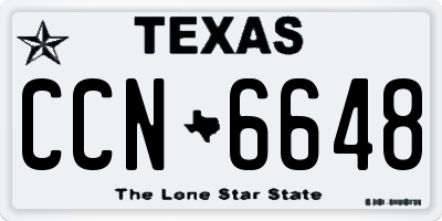 TX license plate CCN6648