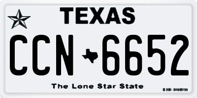 TX license plate CCN6652