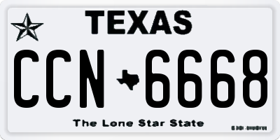 TX license plate CCN6668
