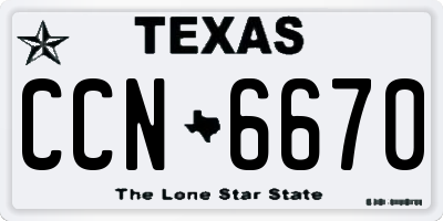 TX license plate CCN6670