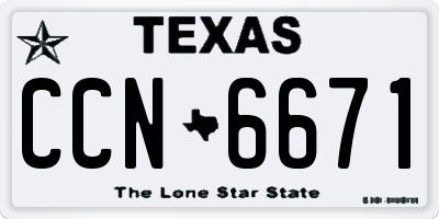 TX license plate CCN6671
