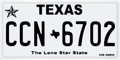 TX license plate CCN6702