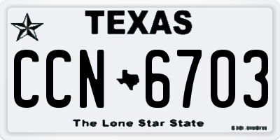 TX license plate CCN6703