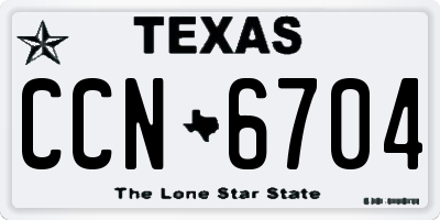 TX license plate CCN6704