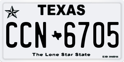 TX license plate CCN6705