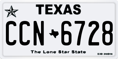 TX license plate CCN6728