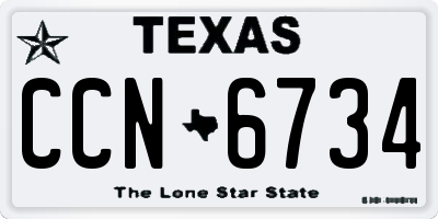 TX license plate CCN6734