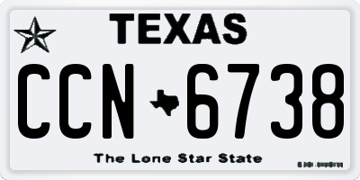 TX license plate CCN6738