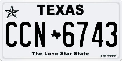 TX license plate CCN6743