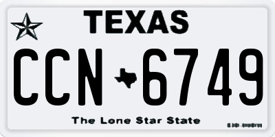 TX license plate CCN6749