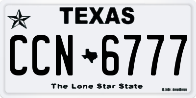 TX license plate CCN6777
