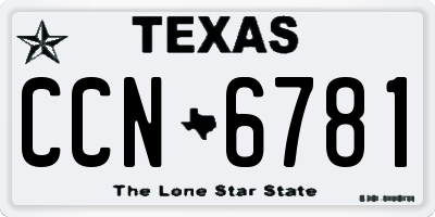 TX license plate CCN6781