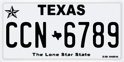 TX license plate CCN6789