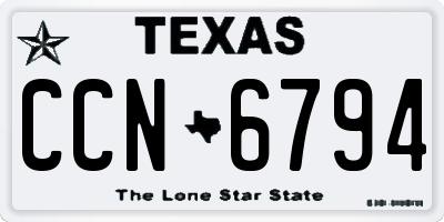 TX license plate CCN6794