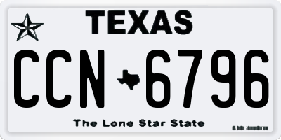 TX license plate CCN6796