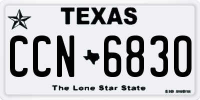 TX license plate CCN6830