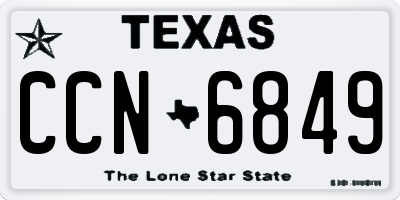 TX license plate CCN6849