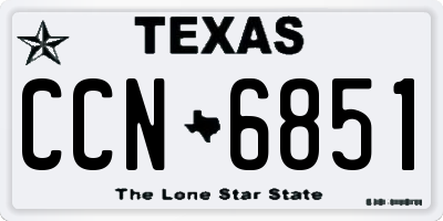 TX license plate CCN6851