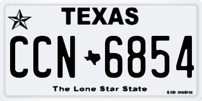 TX license plate CCN6854