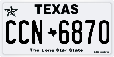 TX license plate CCN6870