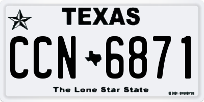 TX license plate CCN6871