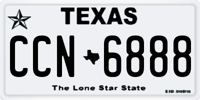 TX license plate CCN6888