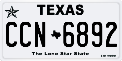 TX license plate CCN6892
