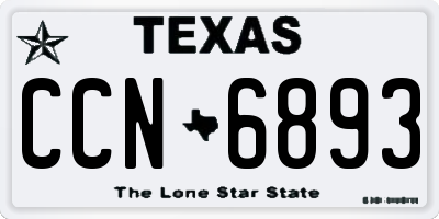 TX license plate CCN6893