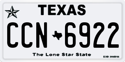 TX license plate CCN6922