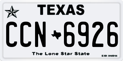 TX license plate CCN6926