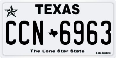 TX license plate CCN6963