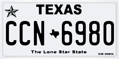 TX license plate CCN6980
