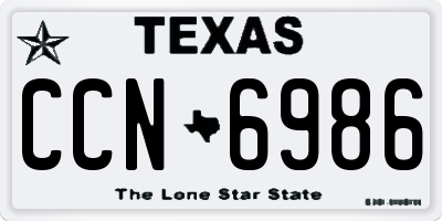TX license plate CCN6986
