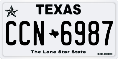 TX license plate CCN6987